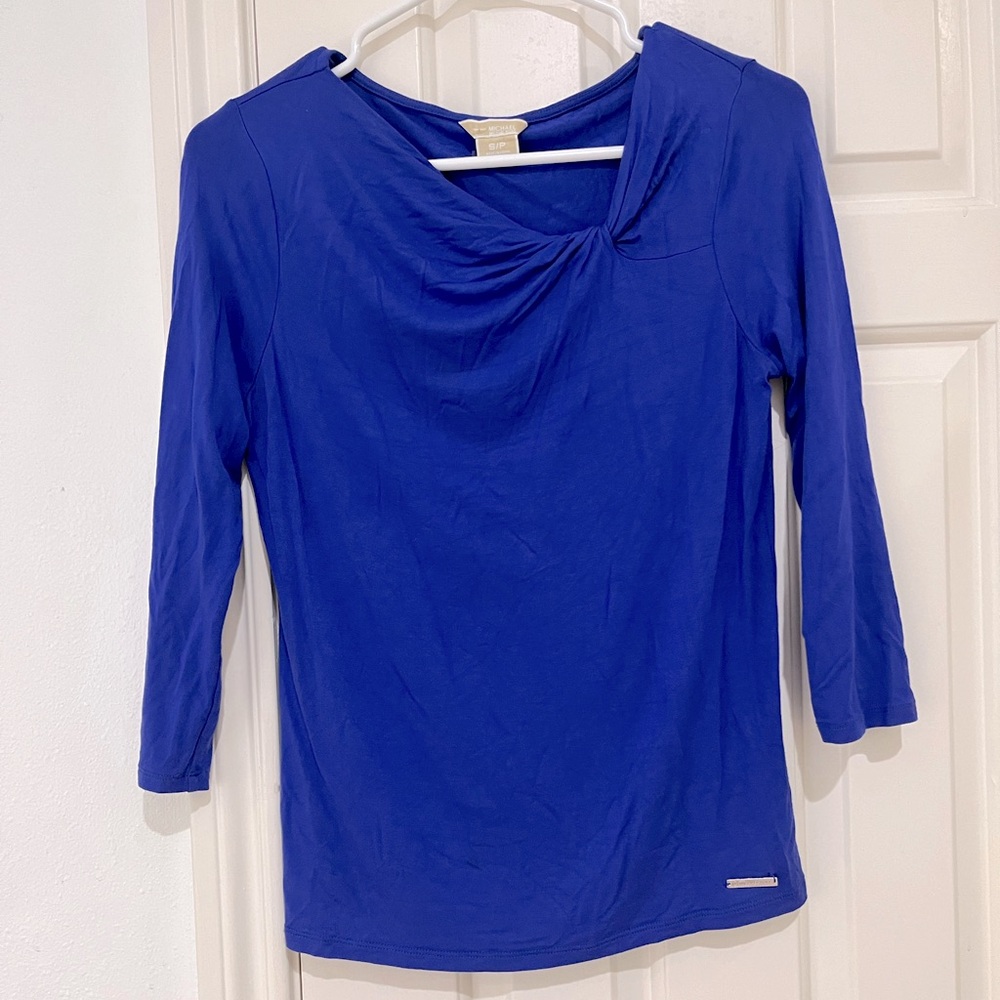 Michael Kors Blue Mid Sleeve Top size SP